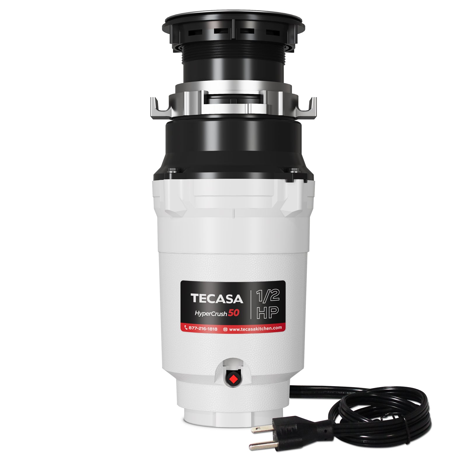 Tecasa HyperCrush 50 1/2 HP Twist-and-Lock Continuous Feed Garbage Disposal Kitchen Sink Food Waste