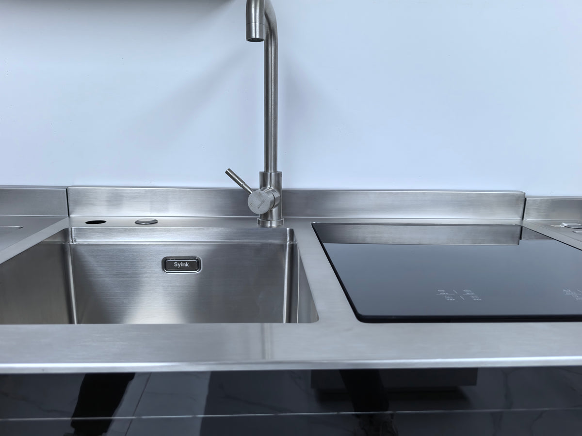 Syink-Premium 32 * 17.7 in Waterfall Sink - Drop In Workstation, 304 Stainless Steel Smart Sink Black Kitchen Sink, Nano Coating, Experience the Perfect blend of Aesthetics, Durability, Versatility