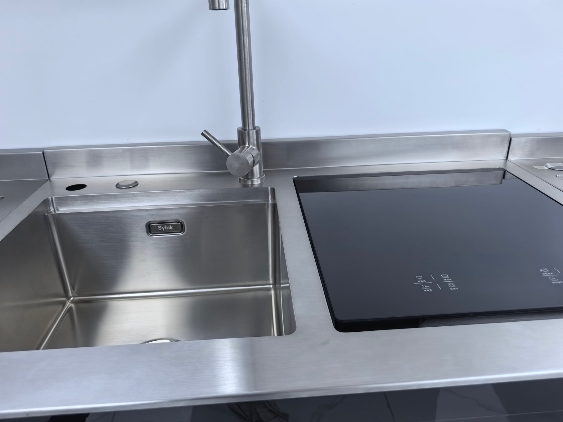 Syink-Premium 32 * 17.7 in Waterfall Sink - Drop In Workstation, 304 Stainless Steel Smart Sink Black Kitchen Sink, Nano Coating, Experience the Perfect blend of Aesthetics, Durability, Versatility