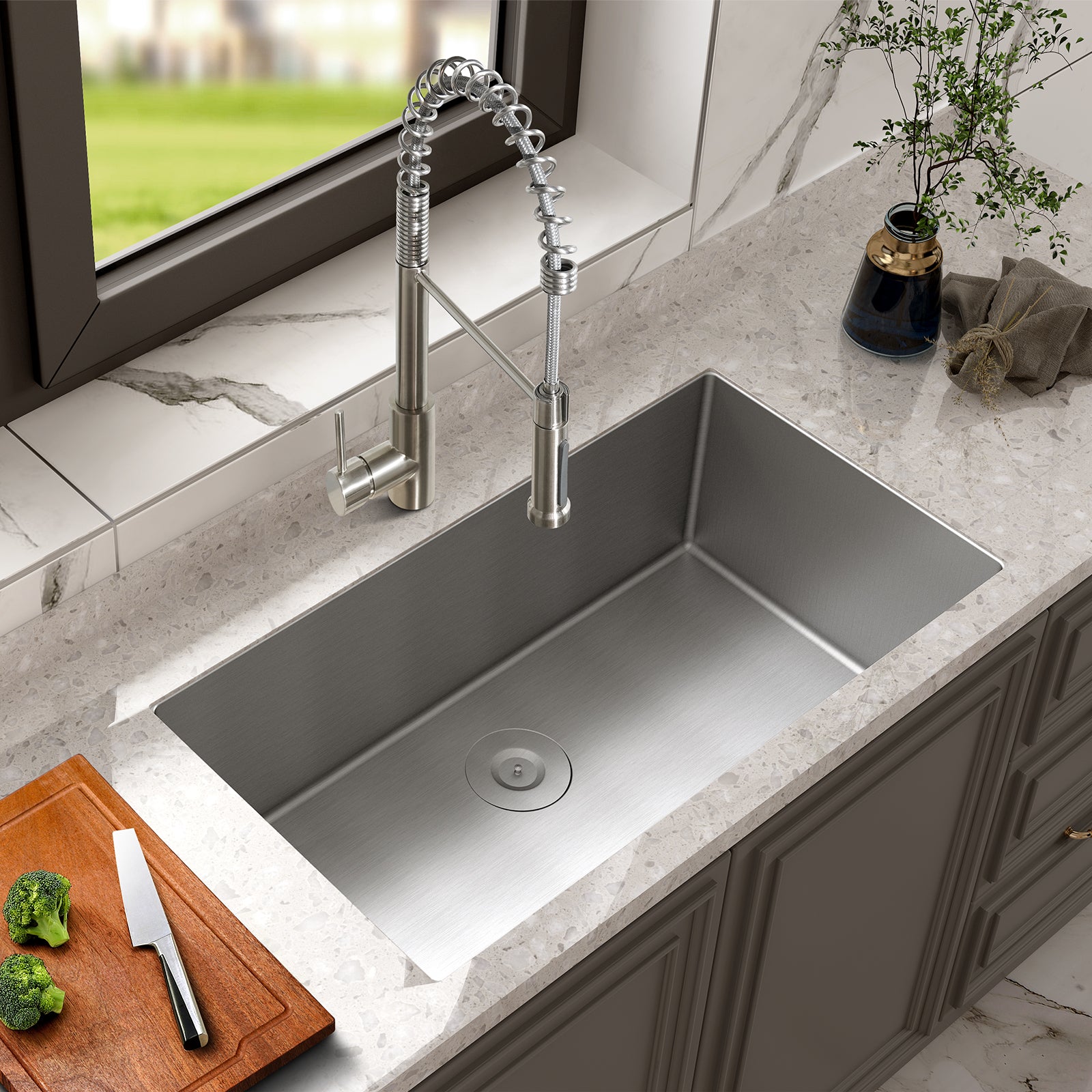 TECASA 30" Undermount Kitchen Sink - PW Series (30" x 18" x 10")