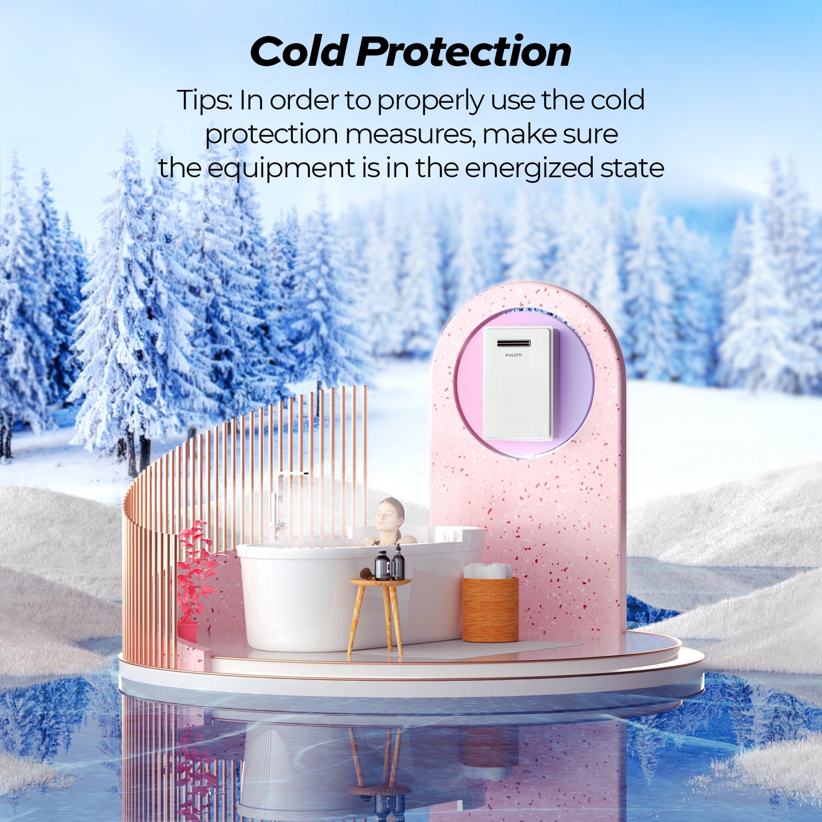 Fogatti Outdoor Tankless Water Heater 5.1 GPM, 120000 BTU